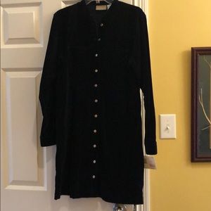 Liz Claiborne navy blue velvet shirt dress